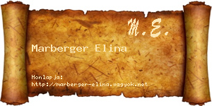 Marberger Elina névjegykártya